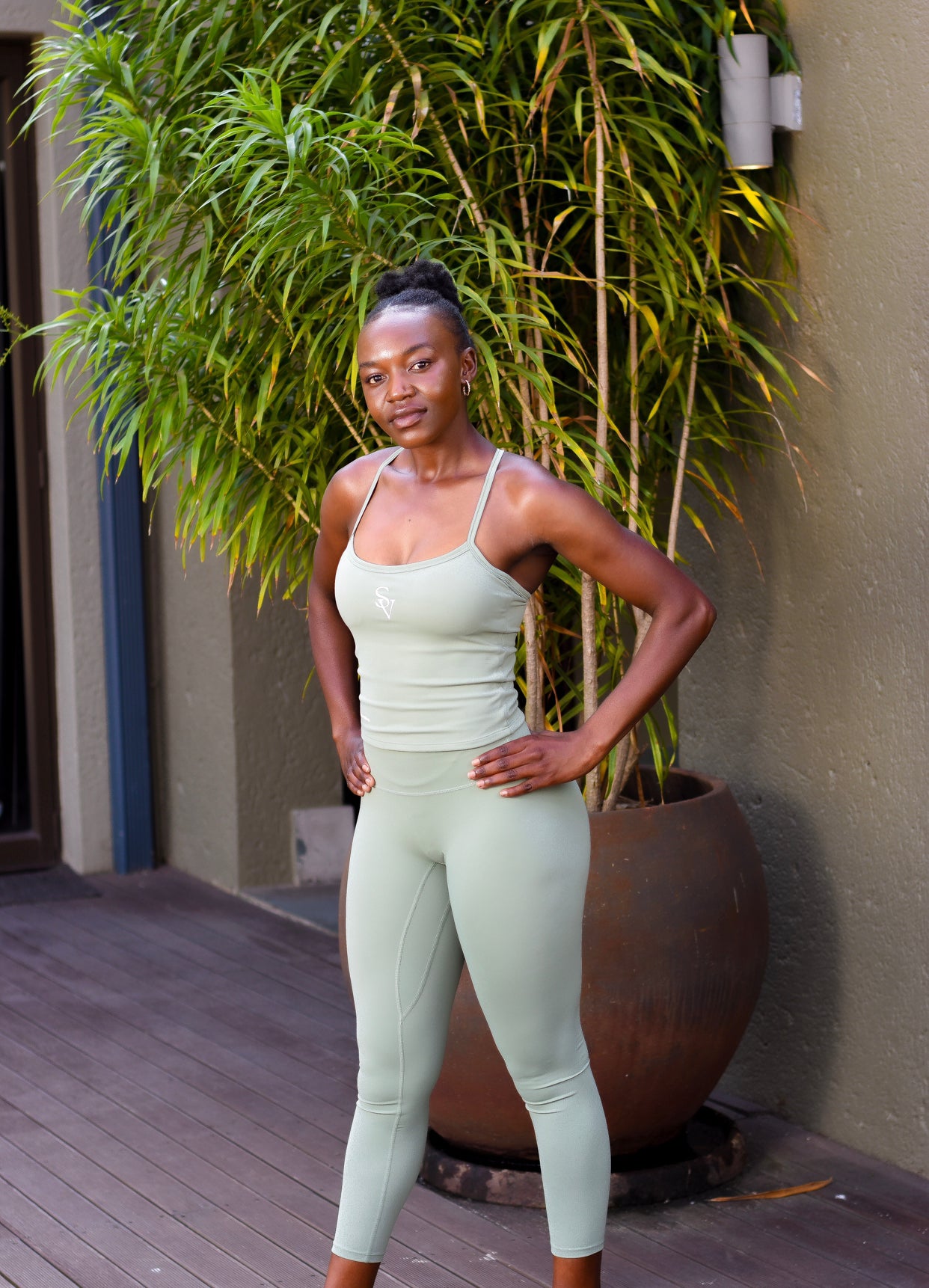 Yoga Top with Seamless Leggings Set