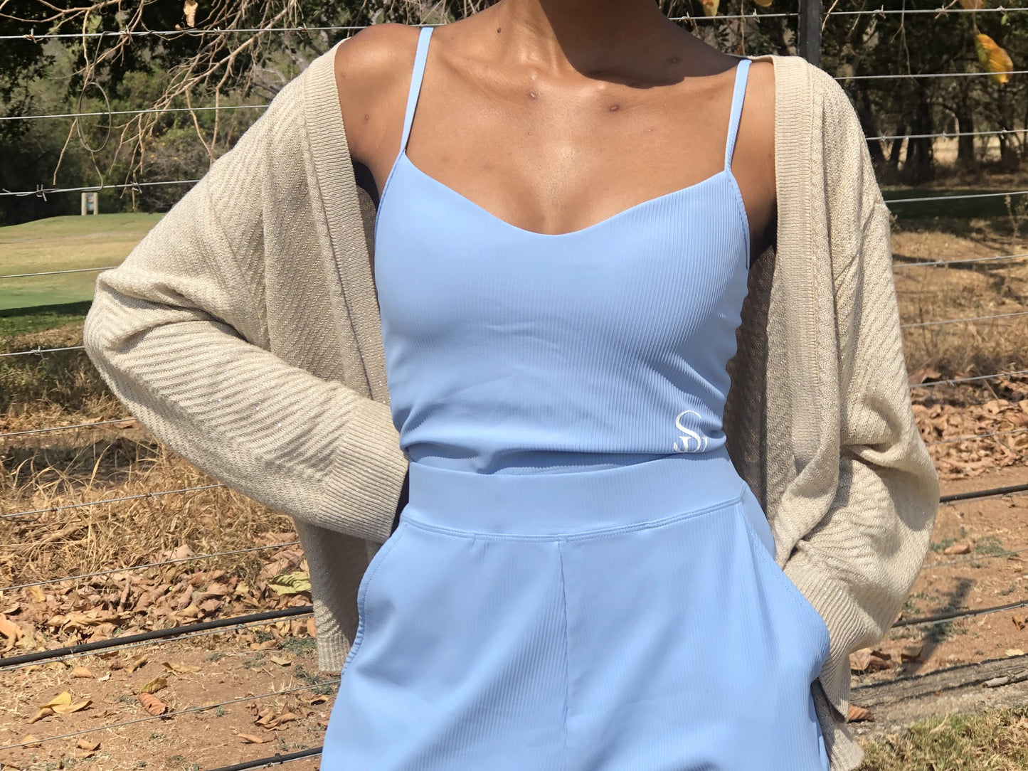 Seamless Railed Nylon Top and Shorts