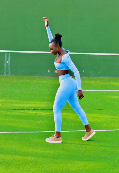 Seamless Long Sleeved Crop top with Leggings