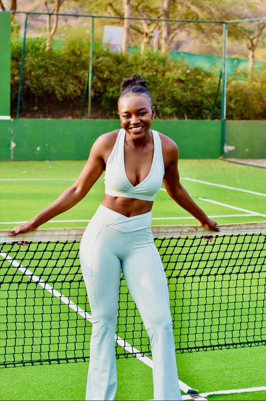 High Impact Sport Bra with Bootcut Yoga Pants Set