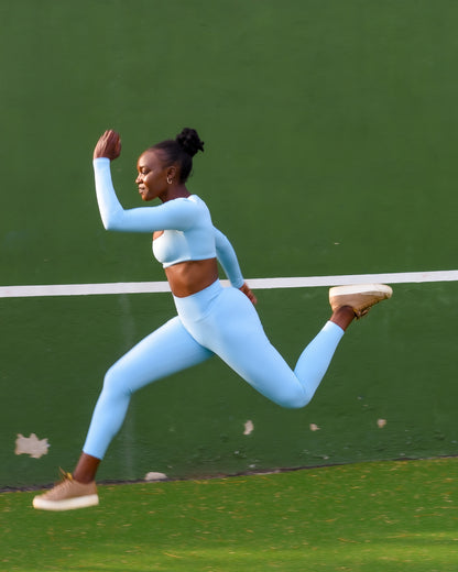 Seamless Long Sleeved Crop top with Leggings